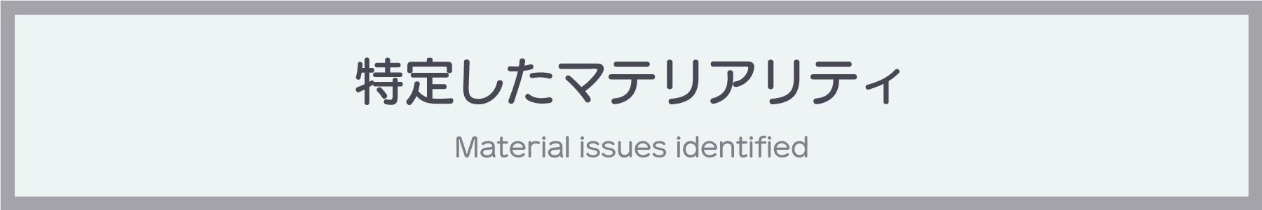特定したマテリアリティ