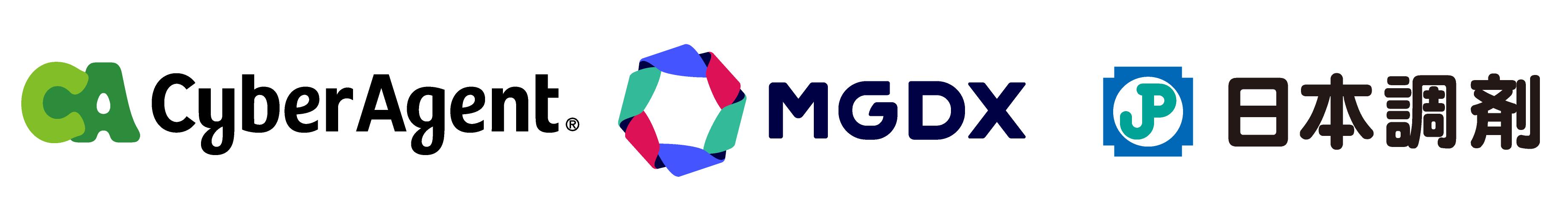 株式会社サイバーエージェント、株式会社MG-DX、日本調剤株式会社のロゴ